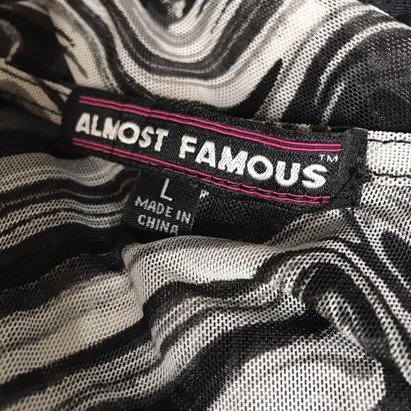 Y2K Almost Famous Top Women Large Mesh Psychedelic Fairy Grunge Ruched Rave Club - Picture 3 of 10